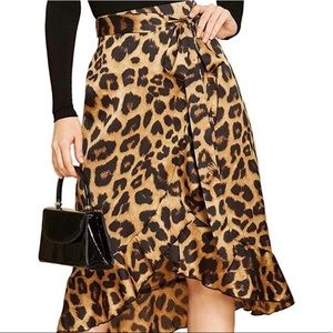 Katie Sturino Leopard Print Wrap Maxi Skirt